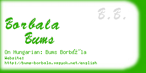 borbala bums business card